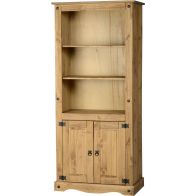 See more information about the Corona Display Unit/Bookcase (2 Door) - DISTRESSED WAXED PINE