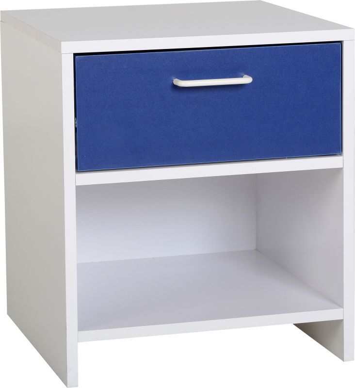 Lollipop Bedside Cabinet (1 Drawer) - WHITE/BLUE