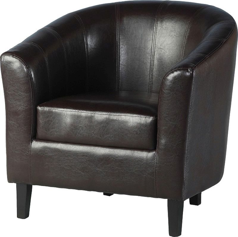 Tempo Leather Tub Chair - EXPRESSO BROWN