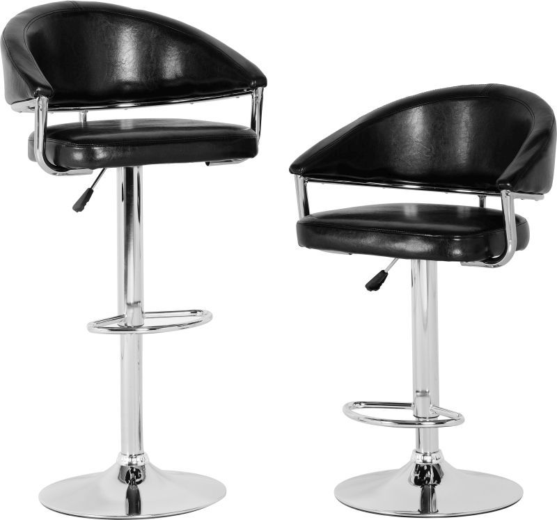 Brooklyn Swivel Bar Chair With Gas Lift (PAIR) - BROWN/CHROME