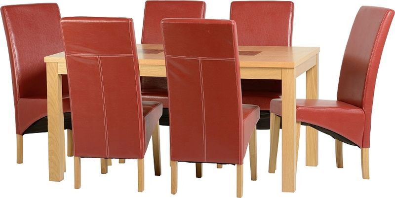 Wexford 59 inch Dining Set - G1 - OAK\WALNUT\RUSTIC RED