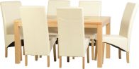 See more information about the Wexford 59 inch Dining Set - G1 - OAK\WALNUT\CREAM