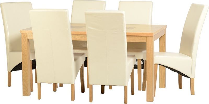 Wexford 59 inch Dining Set - G1 - OAK\WALNUT\CREAM