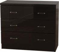 See more information about the Charisma Contemporary Chest (3 Drawer) - BLACK GLOSS