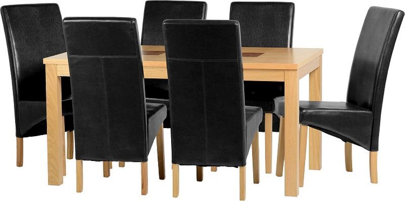 Wexford 59 inch Dining Set - G1 - OAK\WALNUT\BLACK