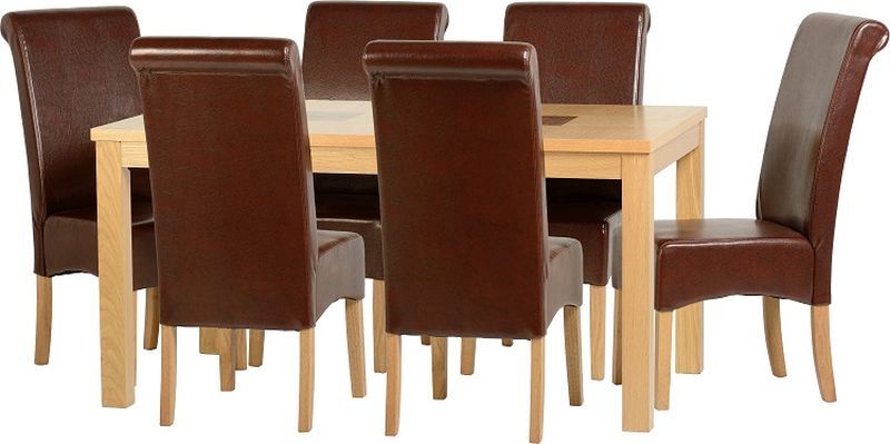 Wexford 59 inch Dining Set - G10 - OAK\WALNUT\MID BROWN