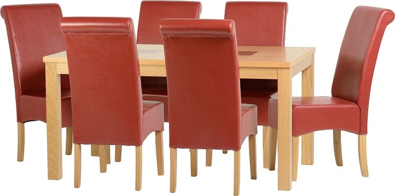 Wexford 59 inch Dining Set - G10 - OAK/WALNUT/RUSTIC RED