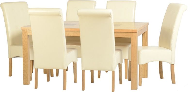 Wexford 59 inch Dining Set - G10 - OAK/WALNUT/CREAM