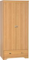 See more information about the Regent 2 Door 1 Drawer Wardrobe in Teak Effect Veneer