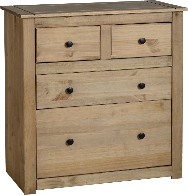 Panama 2+2 Drawer Chest in Natural Wax