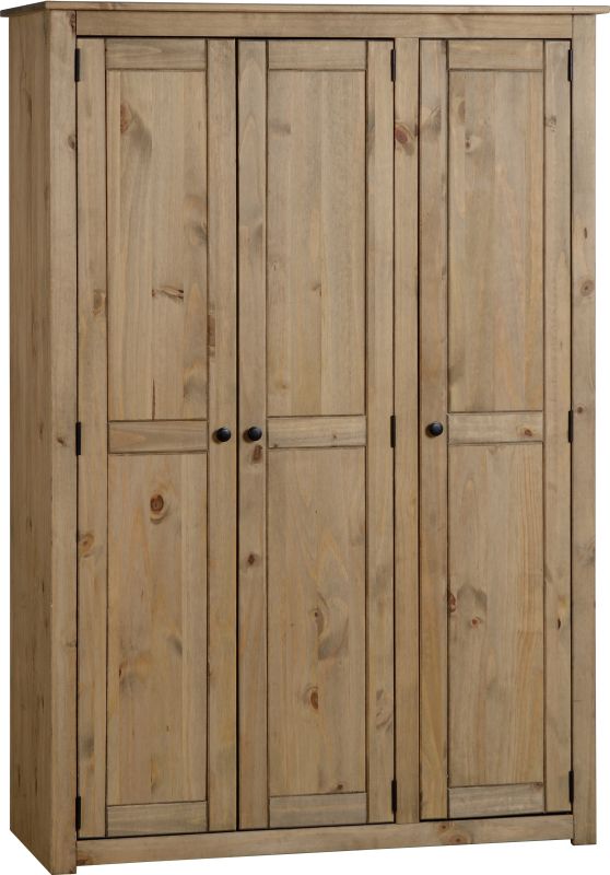 Panama 3 Door Wardrobe in Natural Wax