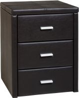 See more information about the Prado 3 Drawer Bedside Chest in Expresso Brown PU