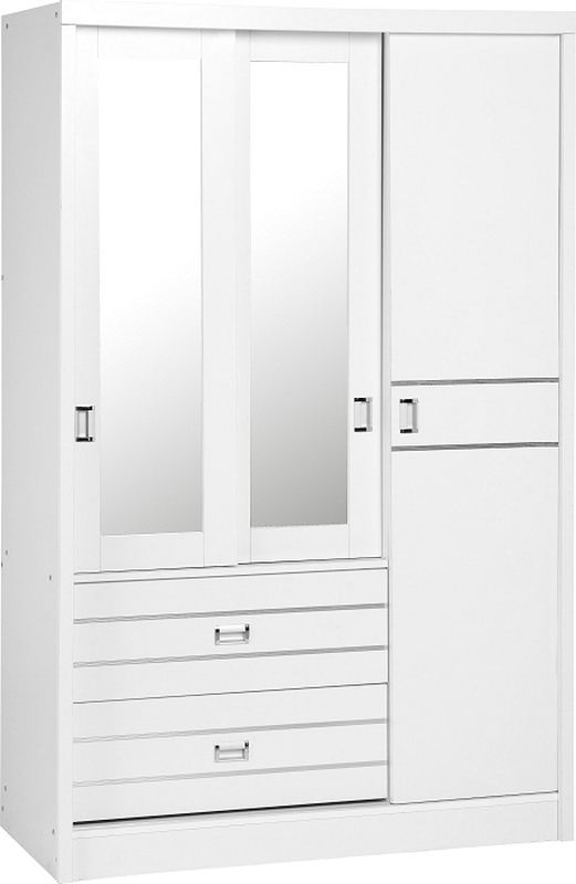 Jordan 3 Door 2 Drawer Sliding Mirrored Wardrobe