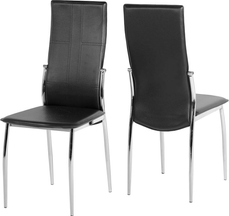 Berkley Dining Chair - BLACK\CHROME STEEL