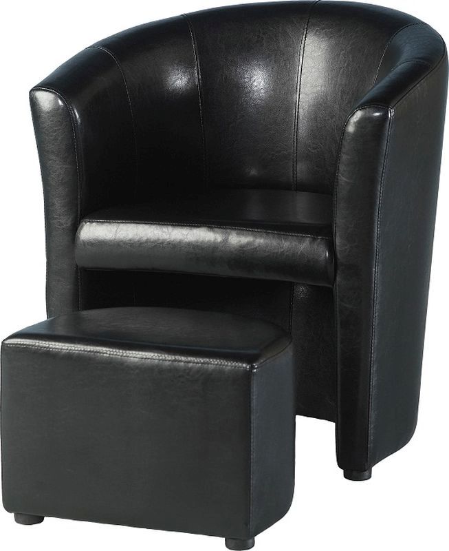 Tempo Tub Chair with Footstool - BLACK