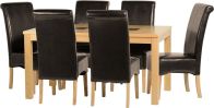 See more information about the Wexford 59" Dining Set - G10 in Oak Veneer/Walnut Inlay/Expresso Brown PU