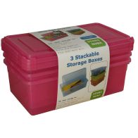 See more information about the 5 Litre Storage Boxes 3 Pack (Pink)