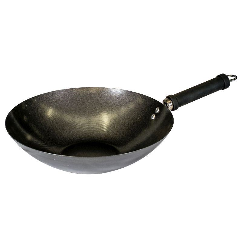 30cm Carbon Steel Wok (Black)