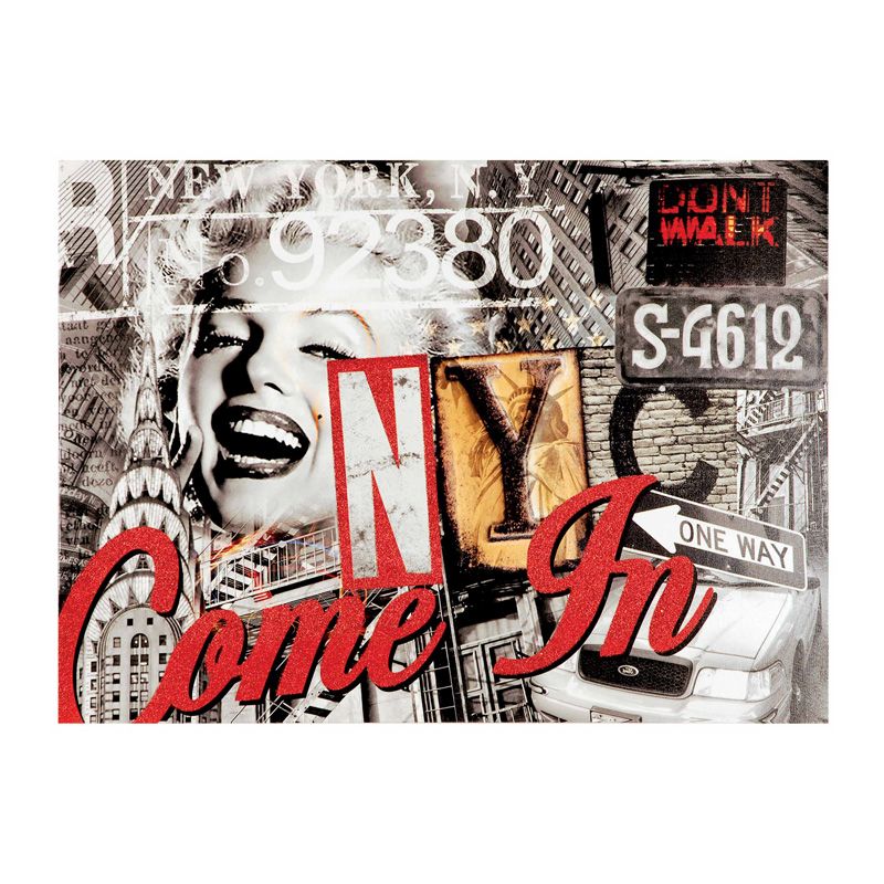 Glitter Canvas Art Marilyn Nyc 50cm x 70cm