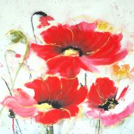 See more information about the Poppy Trio Hand Painted Canvas 80cm x 80cm