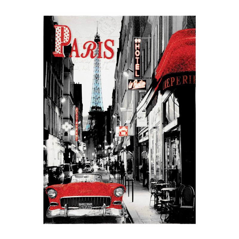 Glitter Canvas Art Paris Hotel 50cm x 70cm