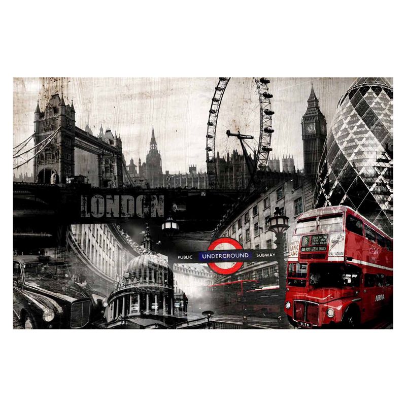 London Collage Canvas Wall Art 60cm x 90cm