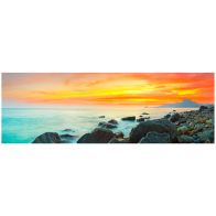 See more information about the Glass Wall Art Rocky Shores 40cm x 120cm