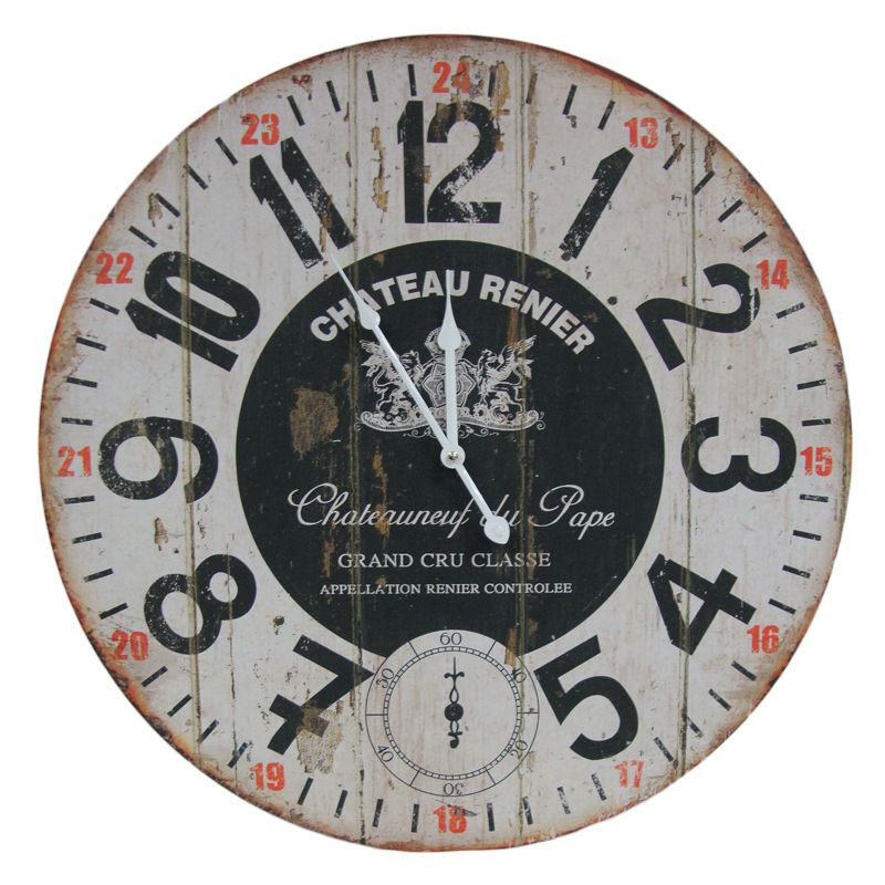 Chateau Wooden Wall Clock 58cm Diameter