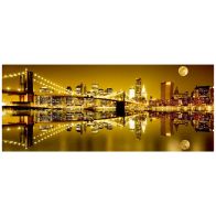 See more information about the Glass Wall Art Golden New York 50cm x 120cm