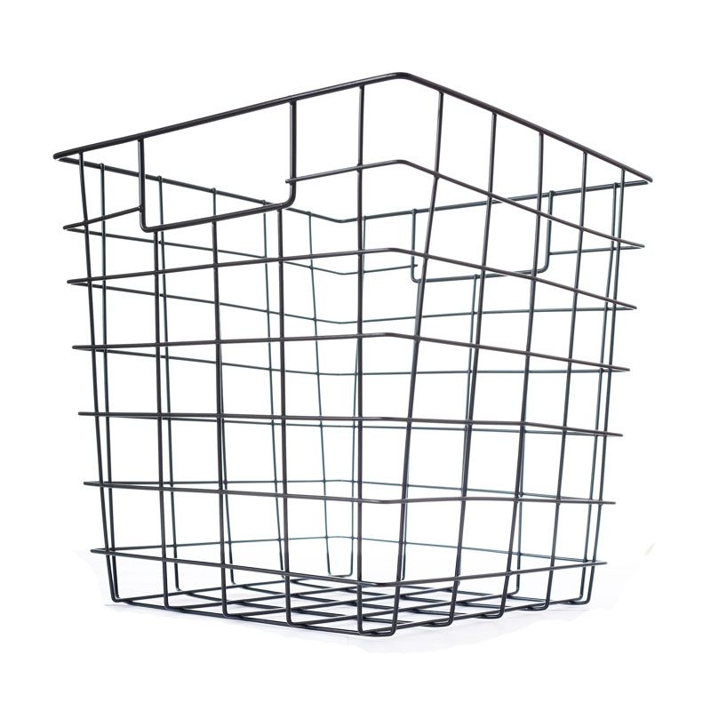 Metal Basket With Handles (Black)