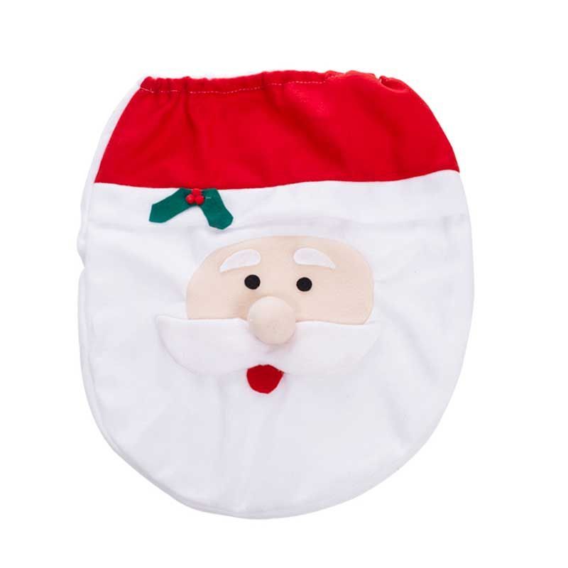 Santa Fleece Toilet Cover And Mat