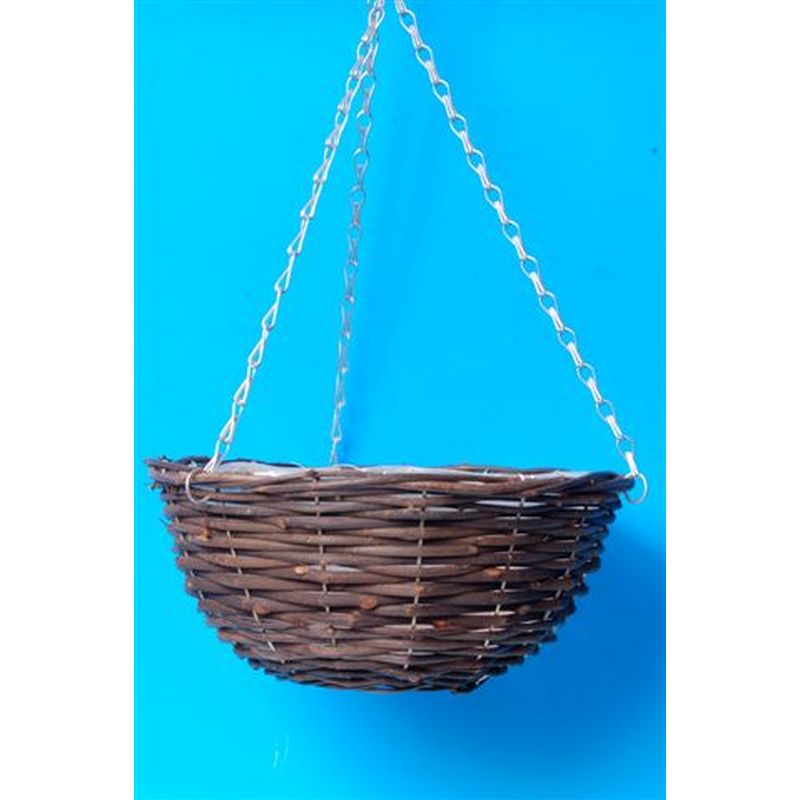 Black Rattan Basket (12")