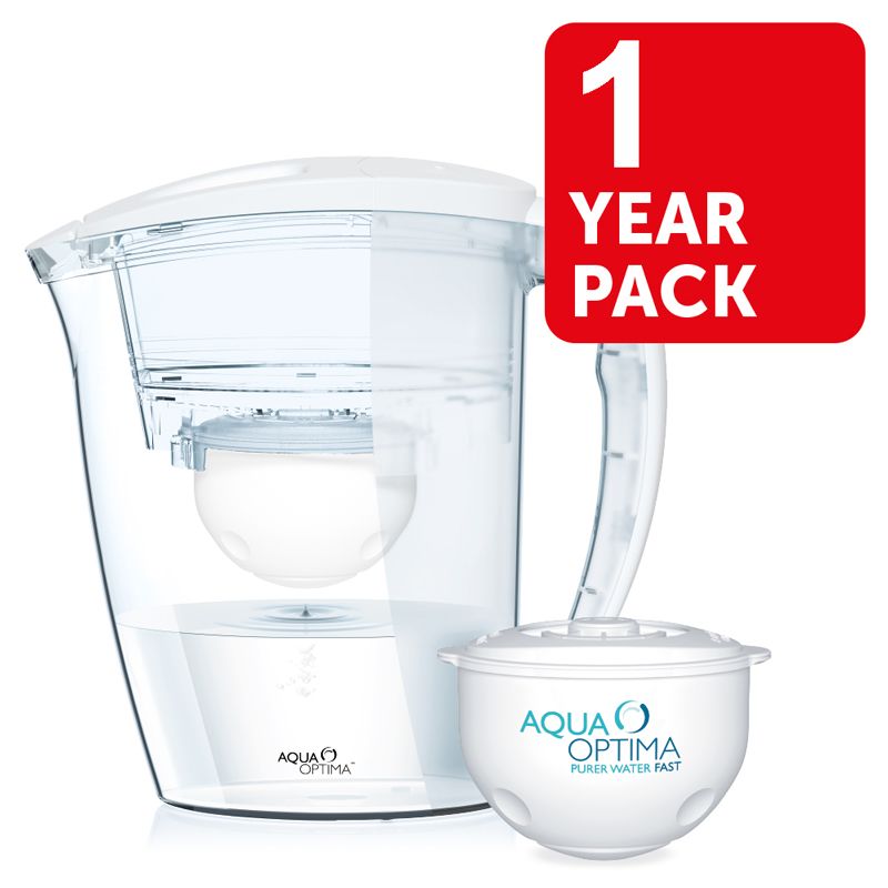 Aqua Optima Galia White Water Filter Jug 1 Year Pack