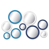 See more information about the Retro Blue 9 Piece Circles Mirrors